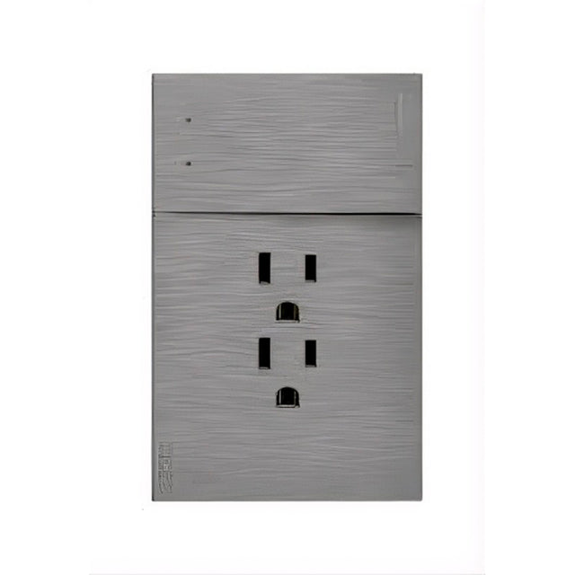 Lucek flat plata -BF14-P- 1 interruptor, escalera y 2 contactos, 1 mflat