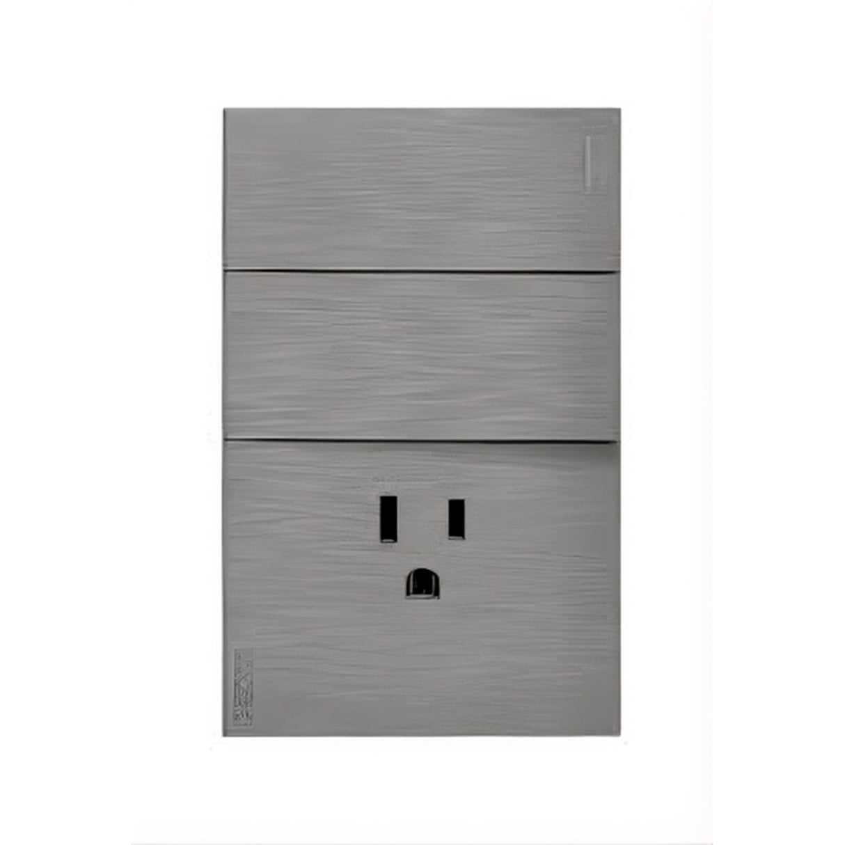 Lucek flat plata -BF19-P- 2 interruptores sencillos y 1 contacto, 1 m