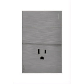 Lucek flat plata -BF19-P- 2 interruptores sencillos y 1 contacto, 1 m