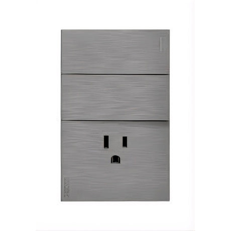 Lucek flat plata -BF19-P- 2 interruptores sencillos y 1 contacto, 1 m