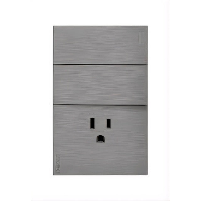 Lucek flat plata -BF19-P- 2 interruptores sencillos y 1 contacto, 1 m