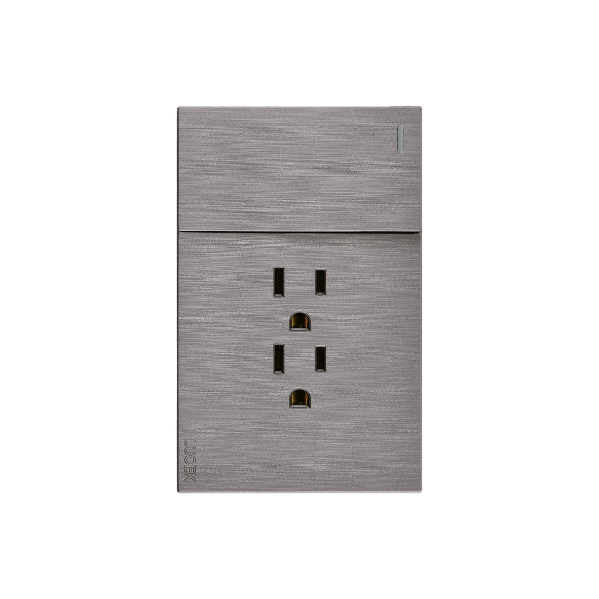 Lucek flat plata -BF20-P- 1 interruptor sencillo y 2 contactos, 1 m