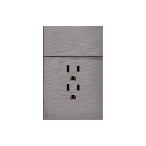 Lucek flat plata -BF20-P- 1 interruptor sencillo y 2 contactos, 1 m