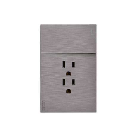 Lucek flat plata -BF20-P- 1 interruptor sencillo y 2 contactos, 1 m