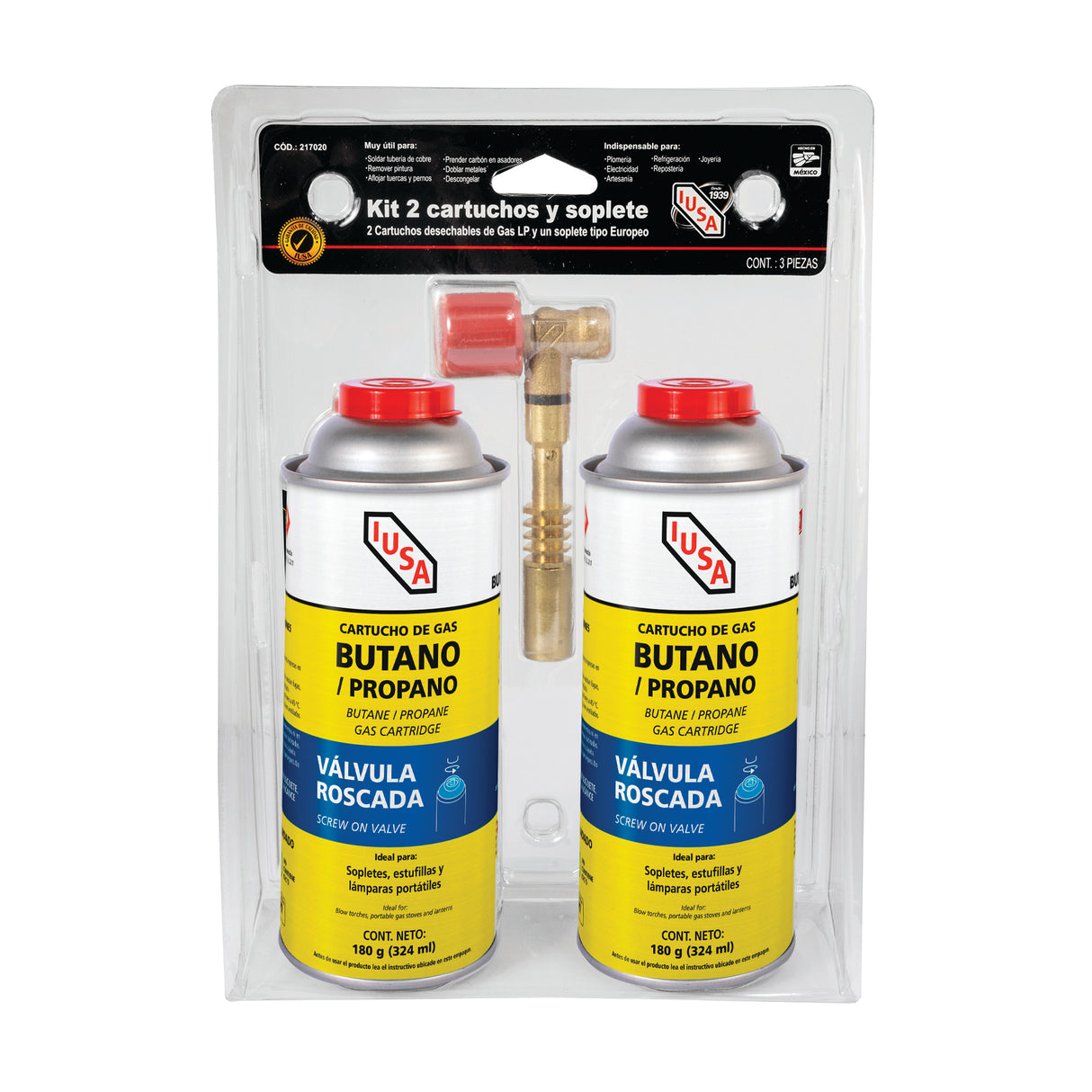 IUSA kit 2 cartuchos soplete 217020 - imagen 2