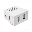 Puerto USB IUSA Scudetto blanco brillante, 619106
