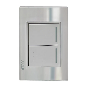 Lucek cristal espejo plata 1 interruptor sencillo y 1 de escalera de 1.5 mod