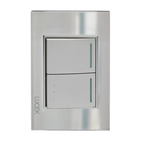 Lucek cristal espejo plata 1 interruptor sencillo y 1 de escalera de 1.5 mod