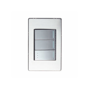 Lucek cristal espejo plata 3 interruptores sencillos de 1 mod