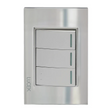 Lucek cristal espejo plata 2 interruptores sencillos y 1 de escalera de 1 mod