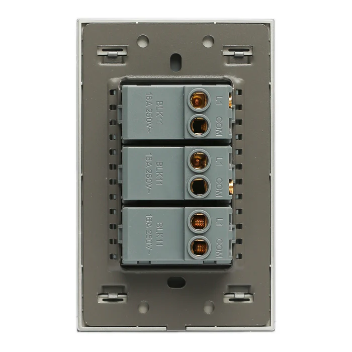 Lucek cristal espejo plata 2 interruptores sencillos y 1 de escalera de 1 mod - imagen 3