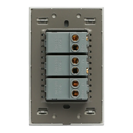 Lucek cristal espejo plata 2 interruptores sencillos y 1 de escalera de 1 mod - imagen 3
