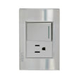Lucek cristal espejo plata 1 interruptor sencillo y 1 contacto de 1.5 mod
