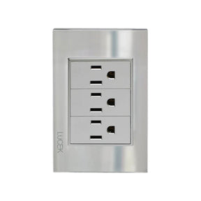 Lucek cristal espejo plata 3 contactos de 1 mod