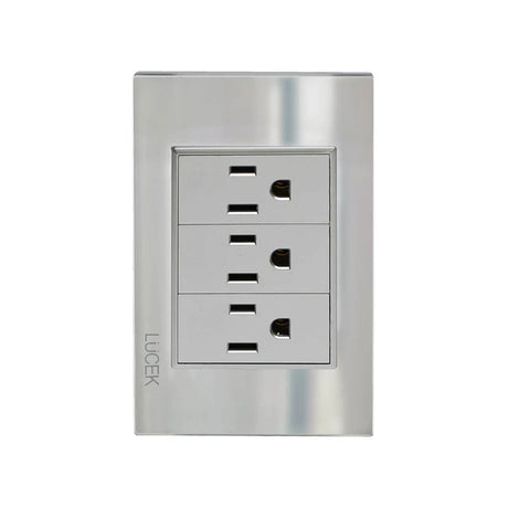 Lucek cristal espejo plata 3 contactos de 1 mod