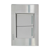 Lucek cristal espejo plata 2 interruptores de escalera de 1.5 mod