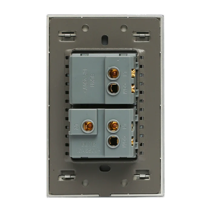 Lucek cristal espejo plata 2 interruptores de escalera de 1.5 mod - imagen 2