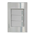 Lucek cristal espejo plata 3 interruptores de escalera de 1 mod