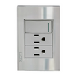 Lucek cristal espejo plata 1 interruptor de escalera y 2 contactos de 1 mod