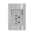 Lucek cristal espejo plata 1 interruptor sencillo y 2 contactos de 1 mod