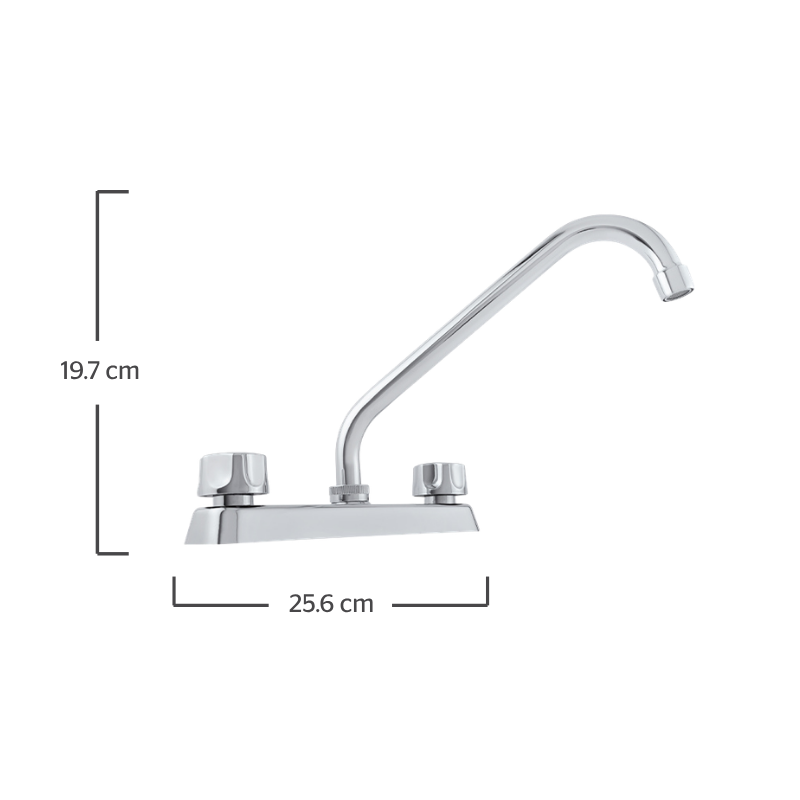 Dica 4319TS mezcladora ecologica 8 cuello corto para fregadero - imagen 3
