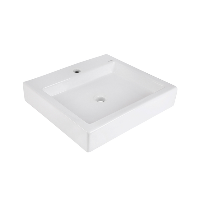 Lavabo Urrea KUB LV1021A021 de 1 taladro, blanco