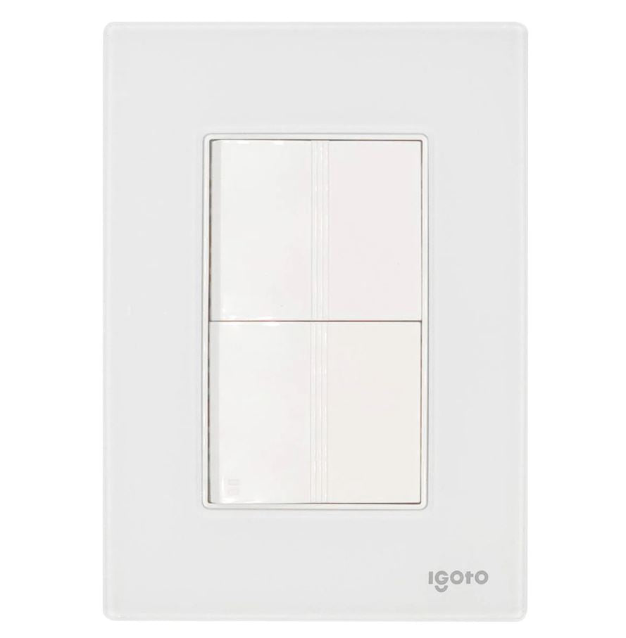 Igoto cristal 1 apag escalera y 1 contacto de 1.5 mods bco CRIS1007