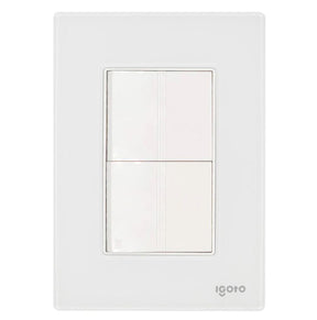 Igoto cristal con 1 apag sencillo y 1 apag escalera de 1.5 mods bco CRIS1012