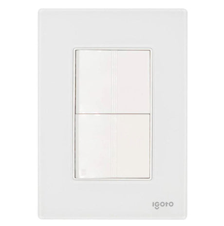 Igoto cristal con 1 apag sencillo y 1 apag escalera de 1.5 mods bco CRIS1012