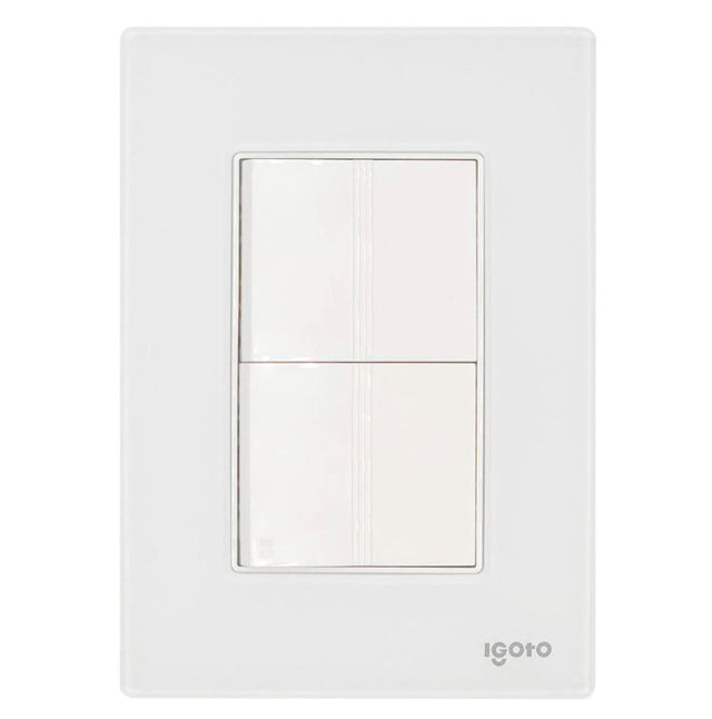 Igoto cristal con 1 apag sencillo y 1 apag escalera de 1.5 mods bco CRIS1012