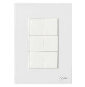 Igoto cristal con 3 apag sencillos de 1 mod bco CRIS1013