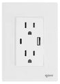 Igoto cristal 2 contactos de 1 mod, 1 USB y 1 USB c bco CRIS1025