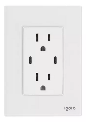 Igoto cristal 2 contactos de 1 mod, 2 USB c bco CRIS1026