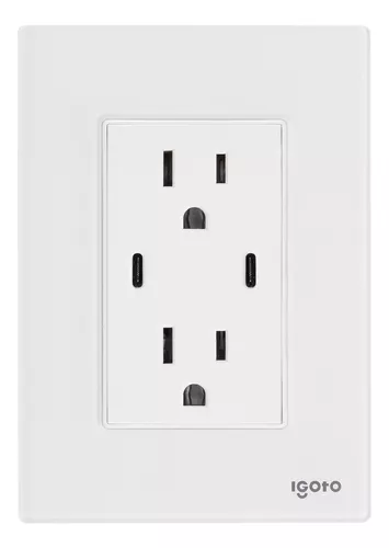 Igoto cristal 2 contactos de 1 mod, 2 USB c bco CRIS1026