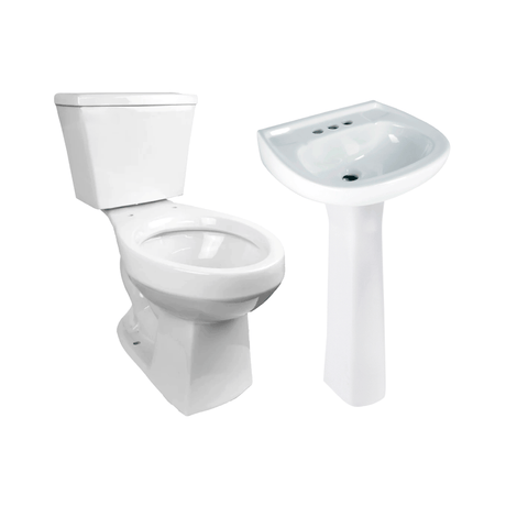 Wc roca blanco 4 (lavabo, pedestal, tanque y taza)