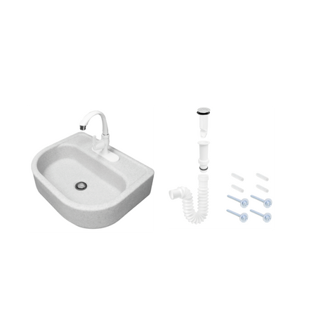 Fleximatic 2052 lavabo color poligran, llave ABS kit instal cespol antiolores
