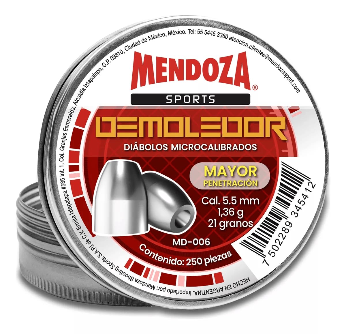 Mendoza lata de diabolos demoledor 5.5 x 250 21 grains
