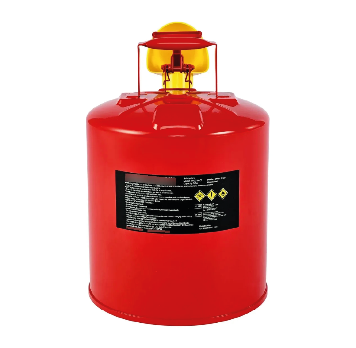 Vevor bidon de seguridad rojo para gasolina 5 galones