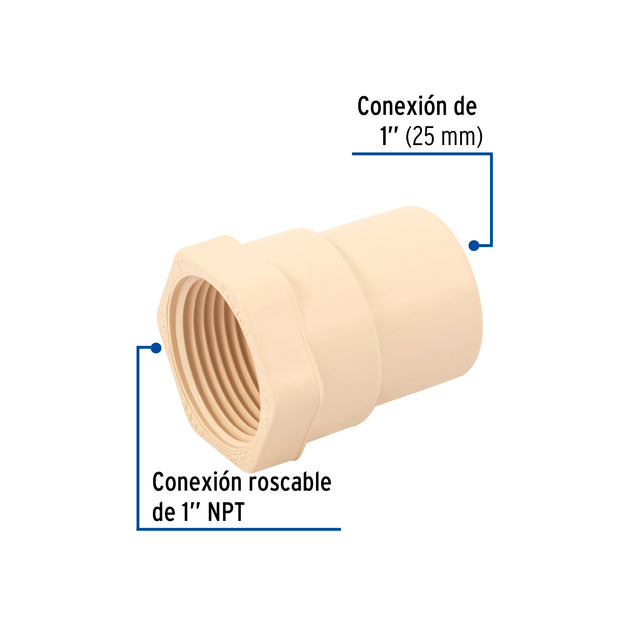 Resistec CPVC conector hembra 1" (25 mm) *10*
