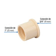 Resistec CPVC reducciã“n bushing 1" - 3/4" (25 - 19 mm) *10*