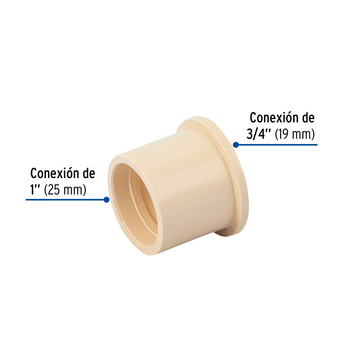 Resistec CPVC reducciã“n bushing 1" - 3/4" (25 - 19 mm) *10*