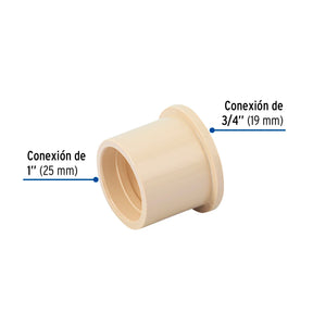 Resistec CPVC reducciã“n bushing 1" - 3/4" (25 - 19 mm) *10*