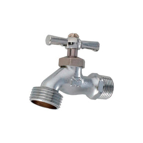 Metalflu llave de jardin, laton forjada sin pulir