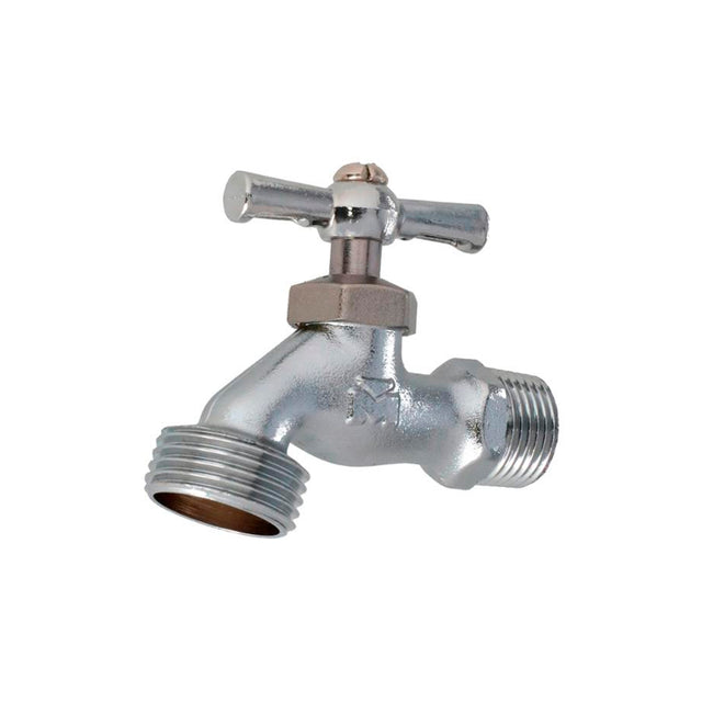 Metalflu llave de jardin, laton forjada sin pulir