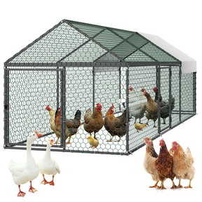 Gallinero metãlico vevor para 6-8 gallinas,â 100X30X100 cm, mod CRCFG0103