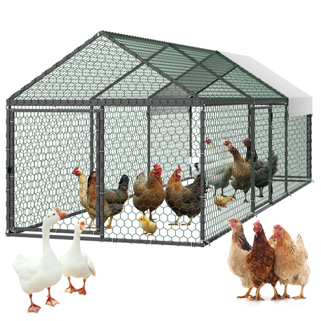 Gallinero metãlico vevor para 6-8 gallinas,â 100X30X100 cm, mod CRCFG0103