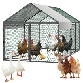 Gallinero metãlico vevor para 4-6 gallinas,â 100X190X100 cm, mod CRCFG0102