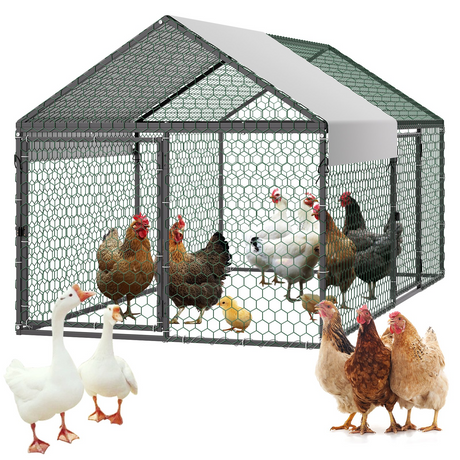 Gallinero metãlico vevor para 4-6 gallinas,â 100X190X100 cm, mod CRCFG0102
