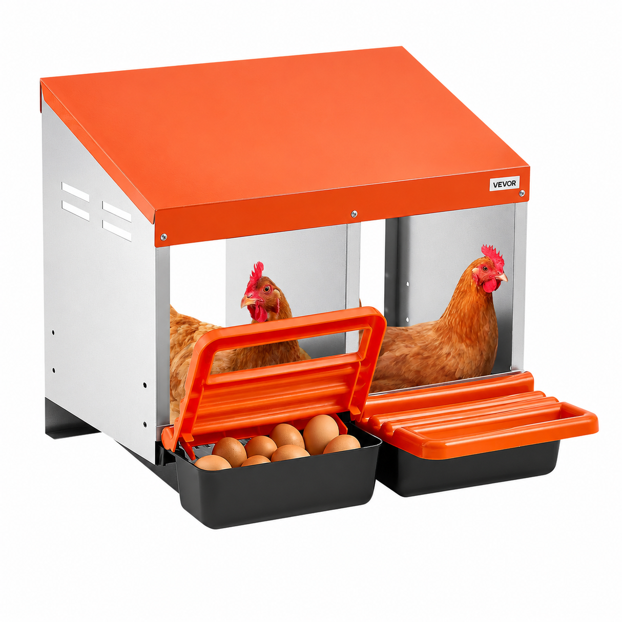 Nidos para gallinas, 2 compartimentos, facil recogida de huevos, montaje en pared mod CNB-02