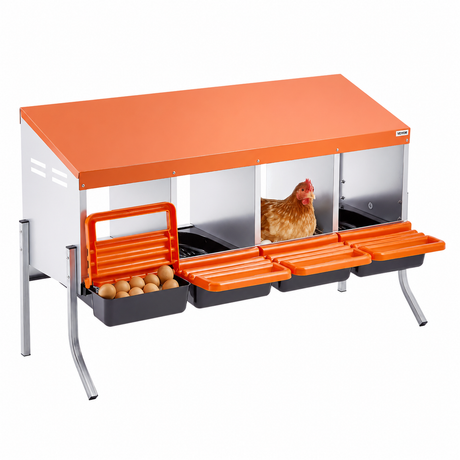 Nidos para gallinas,4 compartimentos, facil recogida de huevos, con patas de apoyo mod CNB-04-LEG